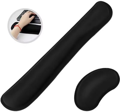 Actie4you® - Ergonomische Polssteun Toetsenbord en Muis - Muismat - Pols Beschermer - Anti Slip - Ergonomisch Gel Ondersteuning – Zwart Glad
