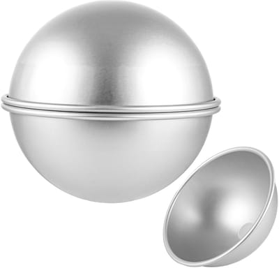 Dailygoods - Halve bolvormige bakvormen - 2 stuks - Aluminium - 20 cm - Taartvormen - Voor kinderverjaardag en feesttaart
