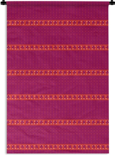 Wandkleed - Wanddoek - Olifant - Design - Roze - 120x180 cm - Wandtapijt