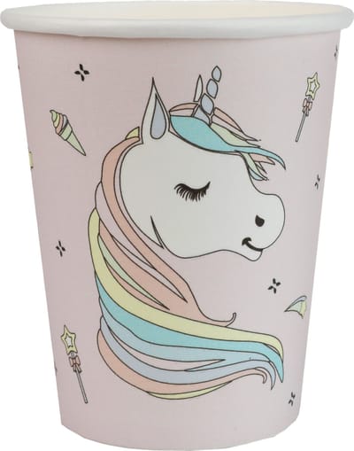Santex feest wegwerp bekertjes - Eenhoorn Thema - 10x stuks - 270 ml - karton - unicorn/magie