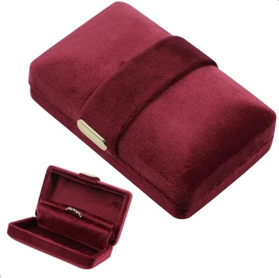 Elegante Ringdoos voor Huwelijksringen - Sieradenhouder Set voor Ringen, Oorbellen en Armbanden - Perfecte Opbergdoos voor Trouwringen en Cadeaus in Rood