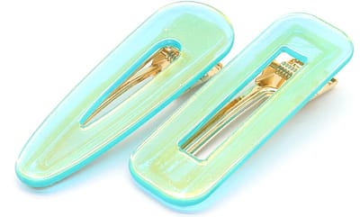 Haarsoires Haarspeld Duckklemmen 7cm – Open Vorm – Glans – Transparant Blauw – Set van 2 - Haarclip - Haarklem - Makkelijk in Gebruik - Sterke Haarclip voor Styling & Dagelijks Gebruik - Hair Clip - Decoratieve Haaraccessoire