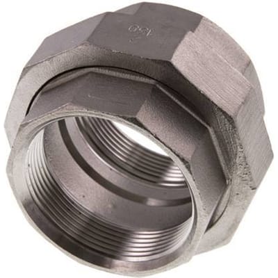 2'' NPT RVS Borstnippel 3-delig met Conische afdichting 16 Bar - FL2S-F-SH-200N-C