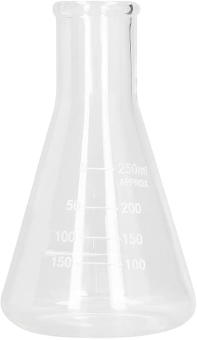 Erlenmeyer kolf 250 ml smalle mond chemie-experiment benodigdheden borosilicaatglas