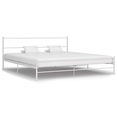 vidaXL - Bedframe - metaal - wit - 160x200 - cm