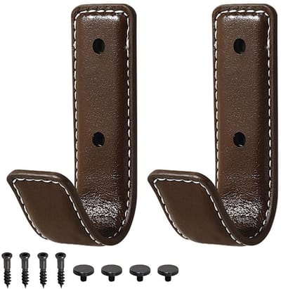 Dailygoods- Kapstokhaken - Wandgemonteerde Haken - Leren Haken - Decoratieve Afdekking - Massief Metaal - Sterk Draagvermogen - Wandhaken