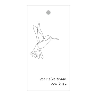 Luxe Bloemenkaartje - Wenskaartje - Cadeaukaart - Wit - Vogel - Met boorgaatje - 20 Stuks
