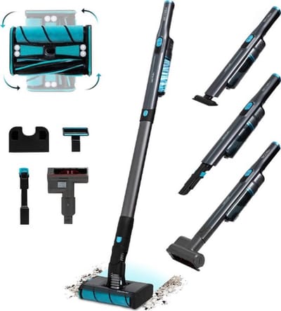 Multifunctionele Steelstofzuiger – Draadloos – Stofzuiger zonder Zak – Op Accu – Vacuum Cleaner – 20000PA – 8 Mondstukken – 210W