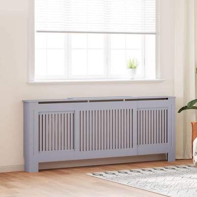 vidaXL Radiatorafdekking 2 st Grijs 205 x 20,5 x 81,5cm Bewerkt hout