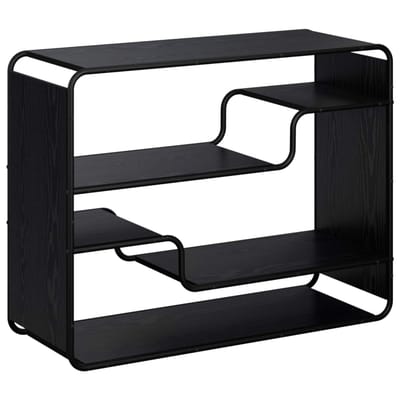 vidaXL - Dressoir - Zwart - eiken - 98 - x - 37,5 - x - 75,5 - cm - Bewerkt - hout