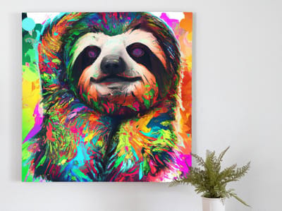 Super sloth | Super Sloth | Kunst - 80x80 centimeter op Forex | Foto op Forex