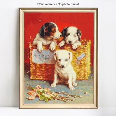 5D DIY diamant schilderij volledige ronde dier hond borduurwerk verkoop foto strass diamant 20X30 red