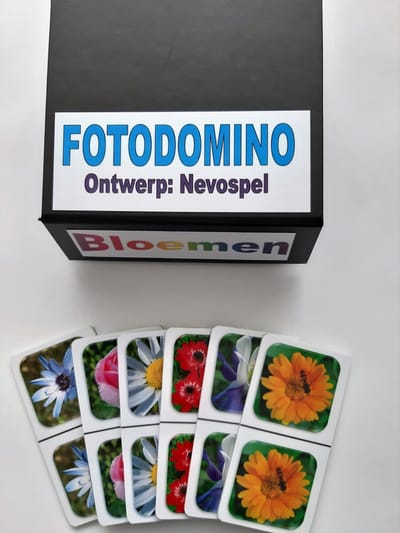 De Spellerie-Fotodomino Bloemen-Speciaal voor mensen met dementie-geheugen-spel-senioren