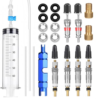 Tubeless Spuit Kit - Dichtmiddel Injector - Fietsband Reparatie - Met Ventielkern Verwijderaar - 60ml Inhoud