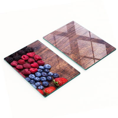 Keukenplanken van gehard glas met decoratieve afbeeldingen - Bosvruchten 2x40x52 cm