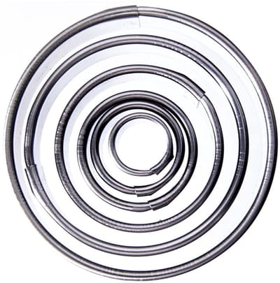 Orion - Stalen Koekjesuitstekers Set - Cirkelvormig - 1,3-5,2 cm - 5 onderdelen
