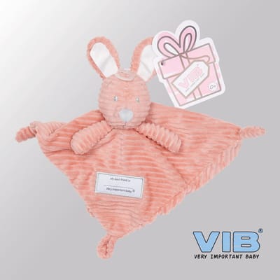 VIB® - Knuffeldoekje Konijn - Curduroy Oud Roze - Babykleertjes - Baby cadeau - zwangerschap aankondiging - geboorte cadeau