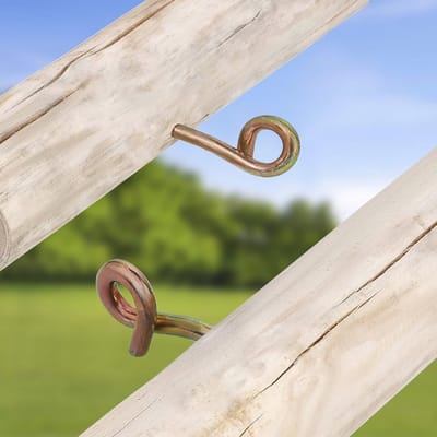 SnelShoppen - Set van 2 Schommelhaken M12 voor Houten Schroefdraad, Veiligheidsschommelhaak voor Hangmatten en Schommelbalken, Geel, Ideaal voor Tuin,