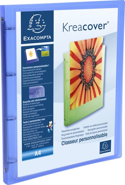 Exacompta 20x Kreacover Ringband Chromaline PP 5/10de met 4 ringen van 15mm - A4 - Geassorteerd - 51969E
