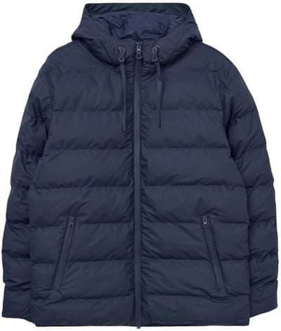 Donkerblauw gewatteerde heren winterjas Hrom van Tantä L
