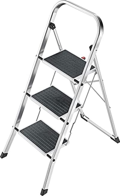 Opstapladder Aluminium met Antislip - 3 Treden, Belastbaar tot 150 kg