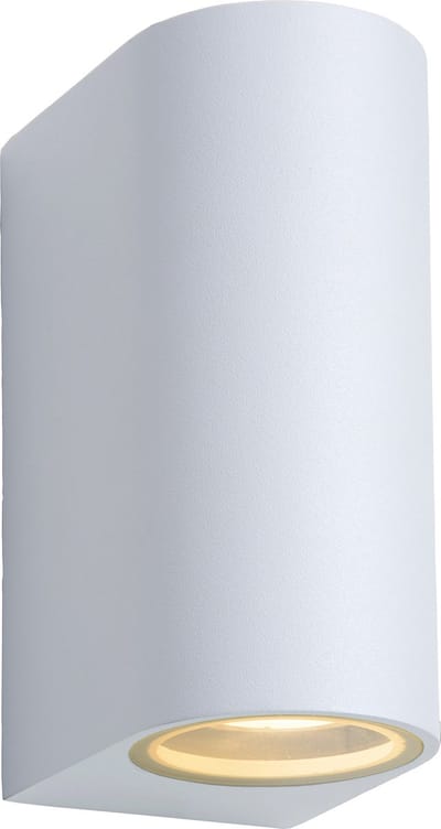 Lucide ZORA-LED - Wandspot / Wandlamp Binnen/Buiten - LED Dimbaar - GU10 - 2x5W 3000K - IP44 - Wit
