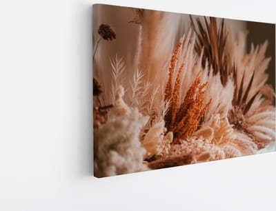 Saammp Canvas Schilderij - Pluimen - Bloemen - Abstract - 30x20 - Foto op canvas - Wanddecoratie - Muurdecoratie Woonkamer - Kantoor Decoratie