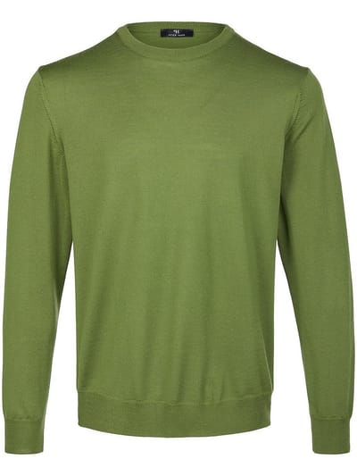 Trui 100% scheerwol ronde hals Van Peter Hahn groen