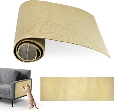 Famanu – Zelfklevende krasmat 30x100 cm – Trimbaar tapijt – Krasbescherming voor meubels en muren – Grijs