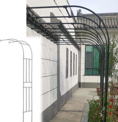 Rozenboog Metaal - Tuinboog Hekwerk - Planten Ondersteunen - Verzinkte Metalen Buizen - 120 x 240 cm - Wit