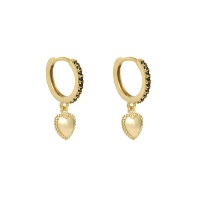 Oorbellen - Bedel - Hart - Strass/Zirkonia - Lovely - Goud/Zwart