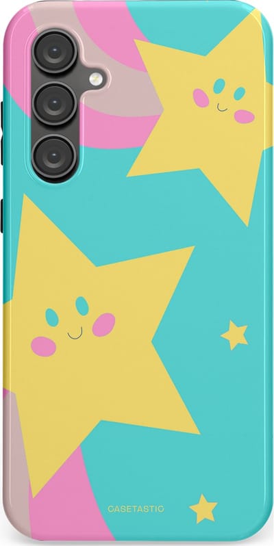 Casetastic Hoesje Geschikt voor Samsung S23 FE - Stijlvolle Beschermende Duo-layer Case - Roze Sterrenlicht