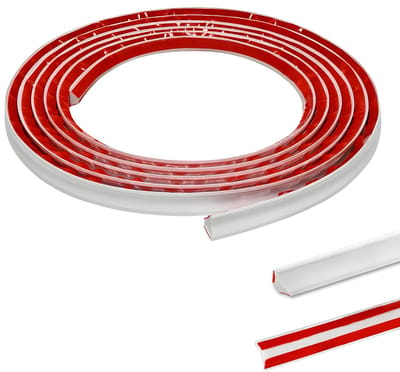 Flexibele PVC Quadrant Trim voor Muren en Plafonds - Zelfklevende Hoekstrip voor Werkbladen, Vloeren en Plinten (12mm x 6mm)