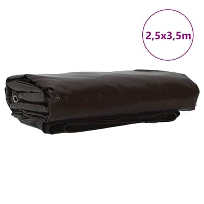 vidaXL - Zeil - 650g - / - m² - Bruin - 2,5 - x - 3,5 - m - Canvas - met - PVC-coating