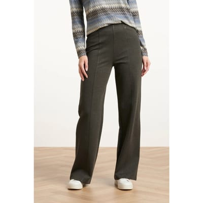 Smashed Lemon Damesstretch broek met wijde pijpen |