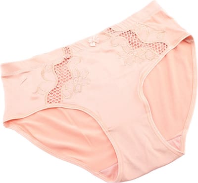 2 stuks Elegante dames elastische slips met kant decoratie, Maat XL kleur TAN