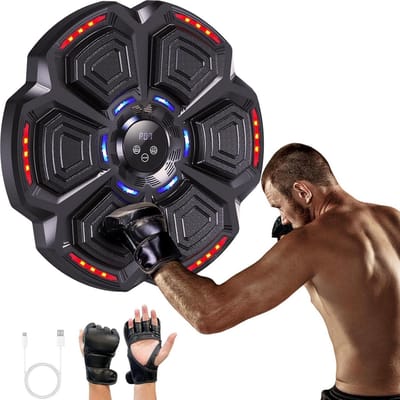 Muziek Boksmachine - Boksmuur Trainer - Thuis Fitness - Verstelbare Snelheid - 47 cm Breed - Zwart