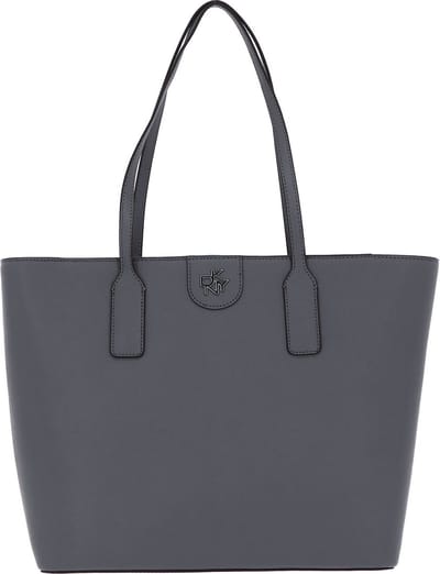 DKNY Leren Shopper Schoudertas Carol Saff Tote Bag LT Char Grijs