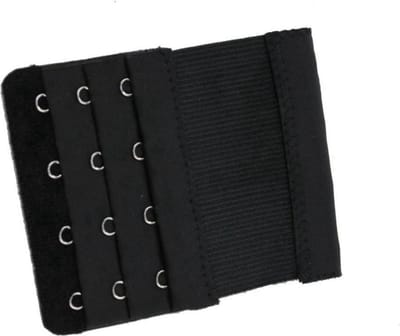 Beha verlengstuk - 4 Haaks - Elastische BH extender - Beha band verlengen - Universeel - Zwart - Jonyx