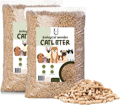 Ustratics Houtkorrel Kattenbakvulling 2 x 10KG (20kg - 40L) - 100% Natuurlijk