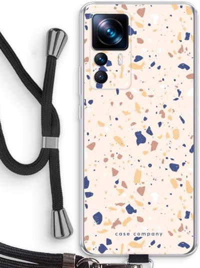 Case Company® - Hoesje met koord geschikt voor Xiaomi 12T hoesje met Koord - Terrazzo N°23 - Telefoonhoesje met Zwart Koord - Bescherming aan alle Kanten en Over de Schermrand