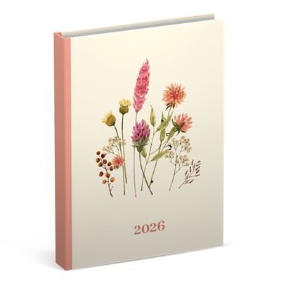 Lannoo Agenda 2026 - Pocket agenda - 90x130mm - 7 dagen op 2 pagina's - collectie & design: FLOWERS BOUQUET - BOEKET CRÈME