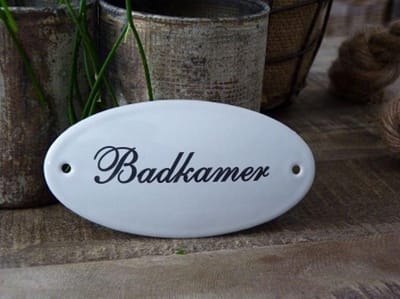 Emaille Deurbordje Ovaal \'badkamer\' Zonder Kader