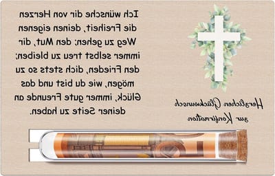 Houten Communie Kaart - Geldgeschenk Hout - Bijzondere Gelegenheid - Met Reageerbuis - 14 x 9 cm - Natuurlijk Hout
