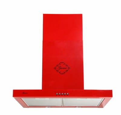 GURARI Wandafzuigkap GCH F 461 RD 6 N+Koolfilter, Afzuigkap 60 cm, in rood, 1000m³/h, Afzuigkap 3 niveaus