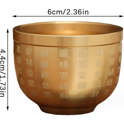 Bol Trésor Bassin En Cuivre Richesse Offrande Bonne Statue Argent Fortune Chance Shui Feng Porspérité Bols Porte-Bonheur Chinois Laiton Doré