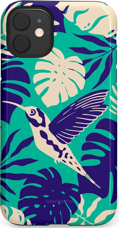 Casetastic Hoesje Geschikt voor Apple iPhone 11 - Stijlvolle Beschermende Duo-layer Case - Paradijs Kolibrie