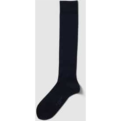 FALKE Tiago lang eenkleurig fil d'Ecosse katoen kniekousen heren blauw - maat 43-44