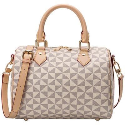 Lente Chic Eenvoudig Makkelijk te Dragen Boston Bedrukte Kussentas Meisjes Tote Commuter Crossbody Enkele Schouder beige