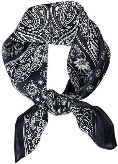 Dames sjaaltje Deels Silk| Zwart gebloemd 70x70 cm | Youhomy accessoires Fashion Vierkante Sjaal voor Vrouwen | Neksjaal | Silk feeling Paisley print | Dames Halsdoek | Stewardess Sjaaltje| Cadeau voor moederdag